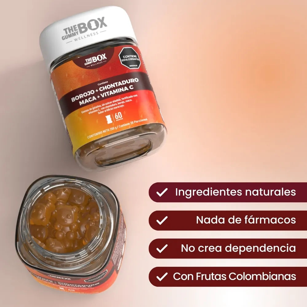 Borojó, chontaduro y maca en gomitas ⚡️