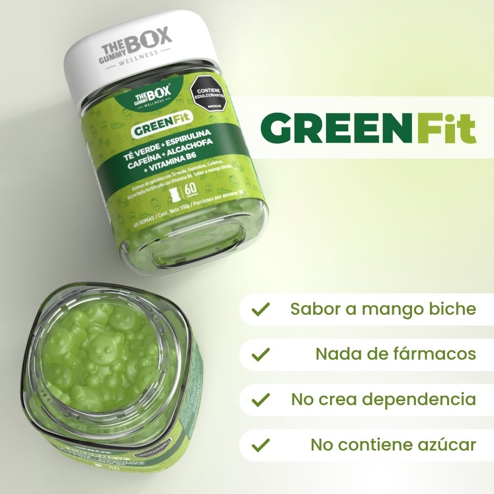 Té verde, Espirulina, alcachofa, vitaminas en gomitas 💚
