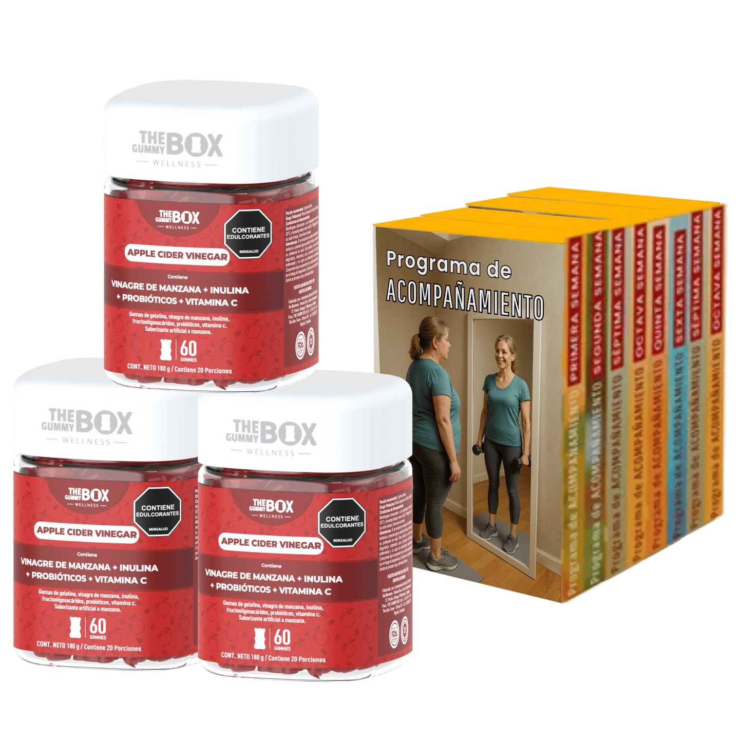 2xGomitas de Vinagre De Manzana + Una Unidad Extra GRATIS + Guías y Videos De Acompañamiento GA
