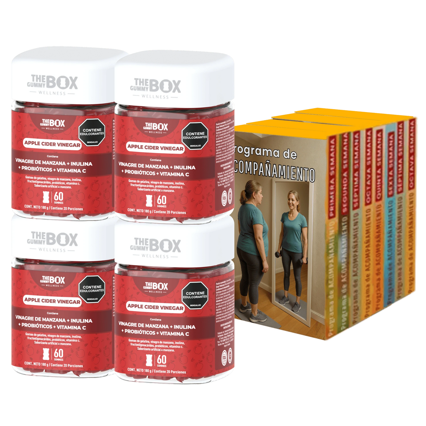 3xGomitas de Vinagre De Manzana + Una Unidad Extra GRATIS + Guías y Videos De Acompañamiento GA