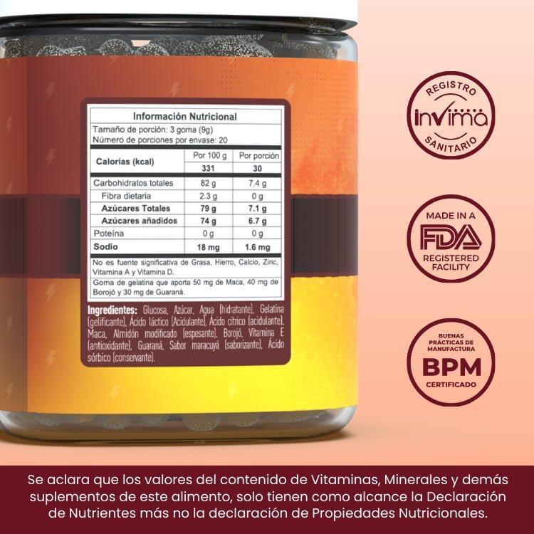 Maca, guaraná y borojó en gomitas ⚡️ - SUB