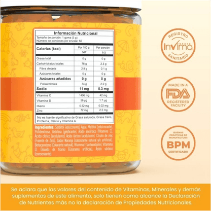 Vitamina C + zinc para niños, en gomitas 💪🏻